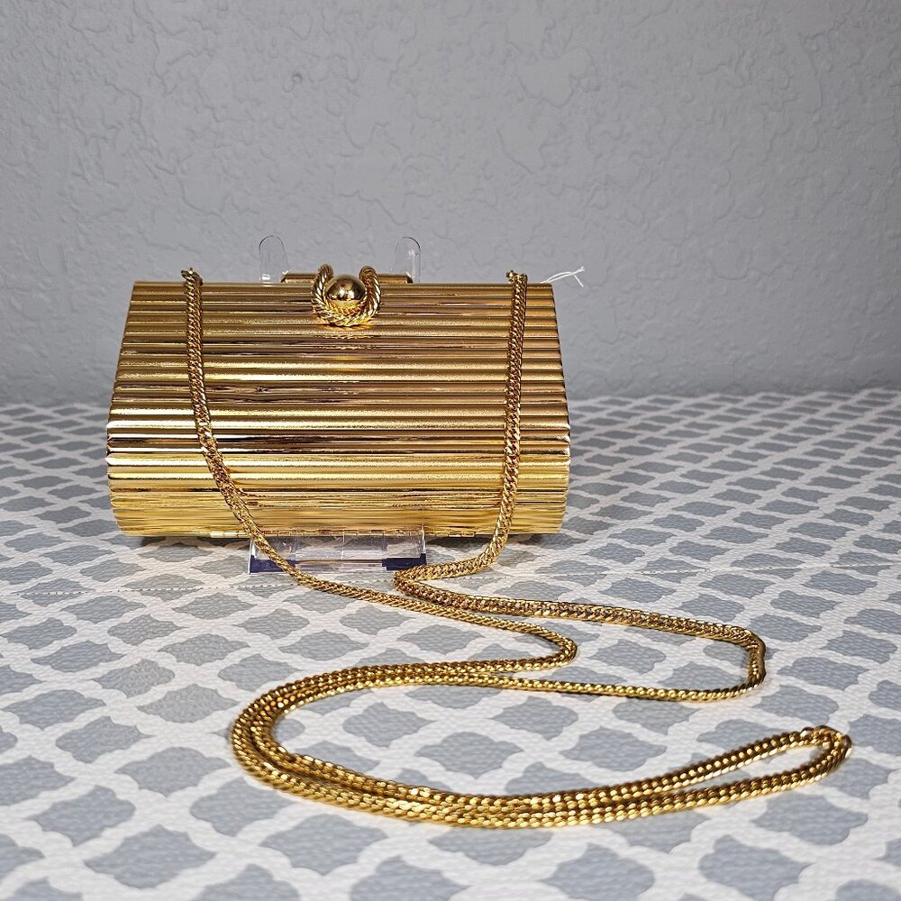 Hops Handbag Gold Colored Evening Purse